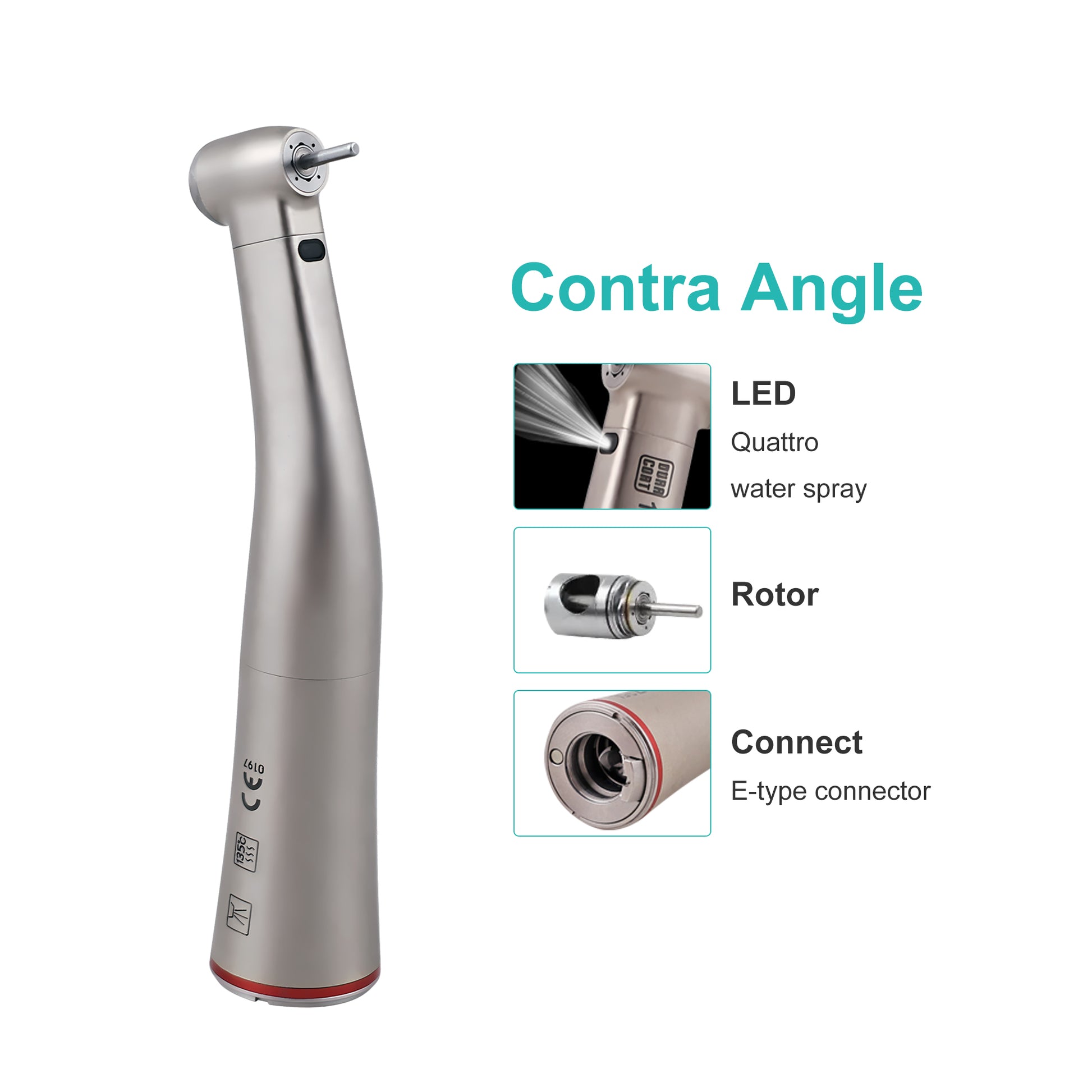 wear resistant stainless 1 5 fiber optic contra handpiece class b