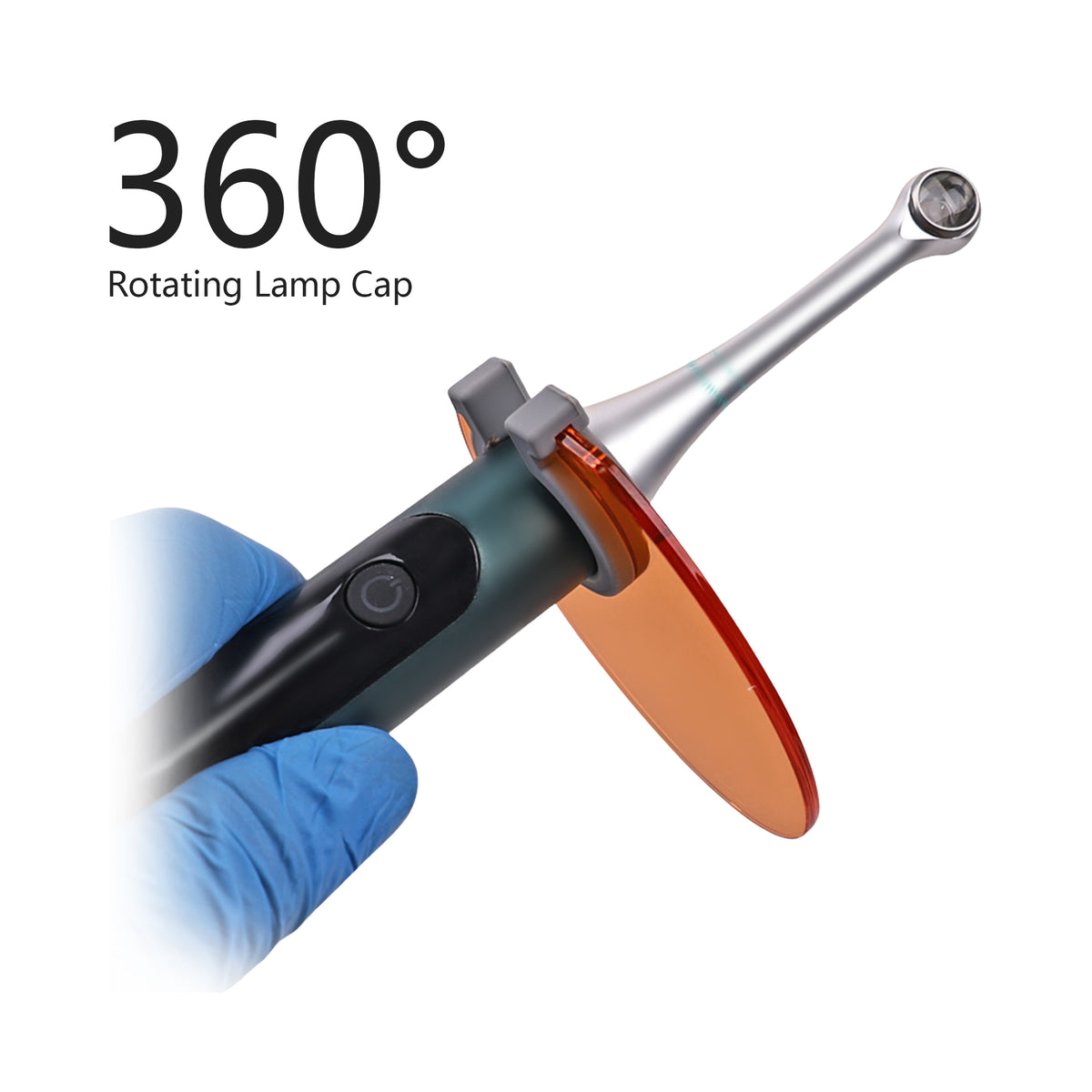 360° rotatable lamp‑head flexible structure of wireless dental curing device